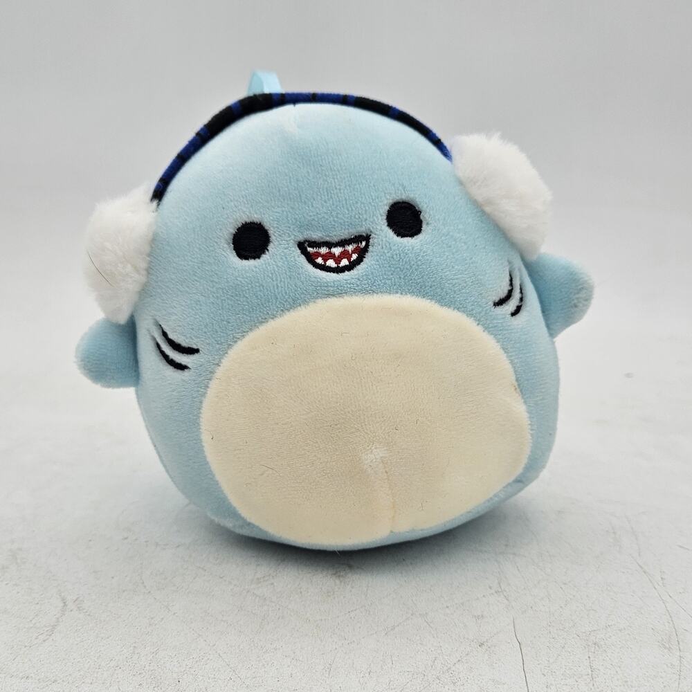 Squish Mallow Sharon the Shark Blue with Earmuffs Stuffed Animal Plush Toy